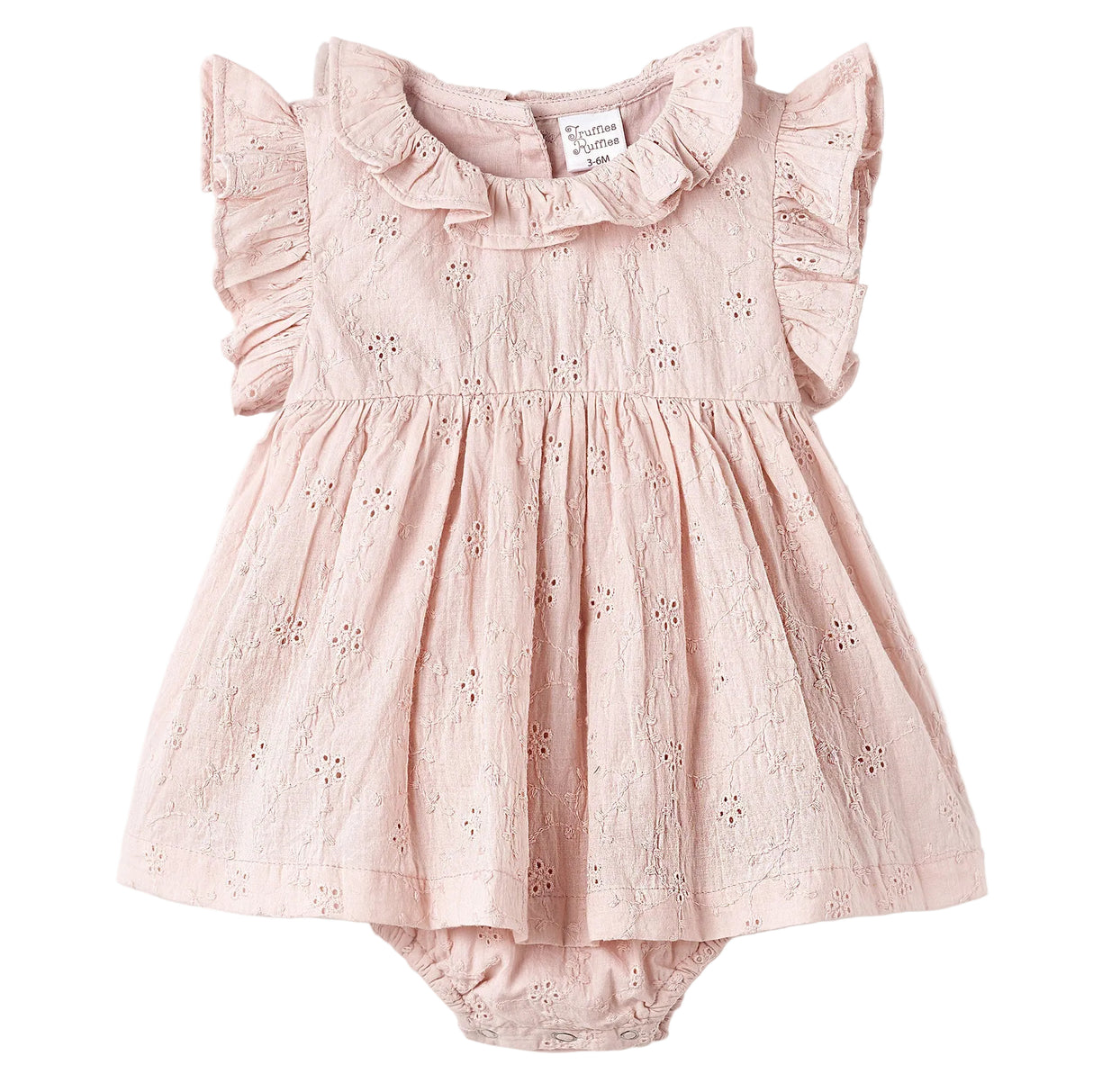 Eyelet Skirted Baby Bodysuit – Pink Cotton for Special Occasions