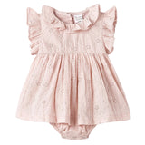 Eyelet Skirted Baby Bodysuit – Pink Cotton for Special Occasions