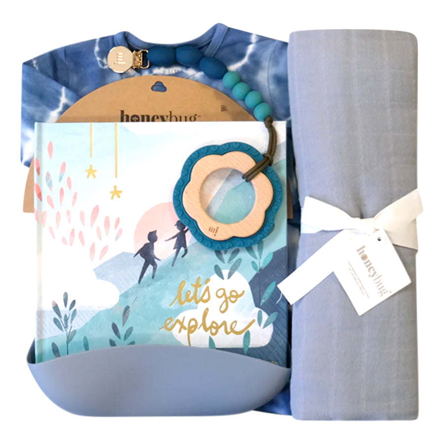 Personalized I've Arrived Organics Baby Gift Crate Gender Neutral Honeybees 0-3M Long Sleeve | 1-800-Flowers Occasions Delivery