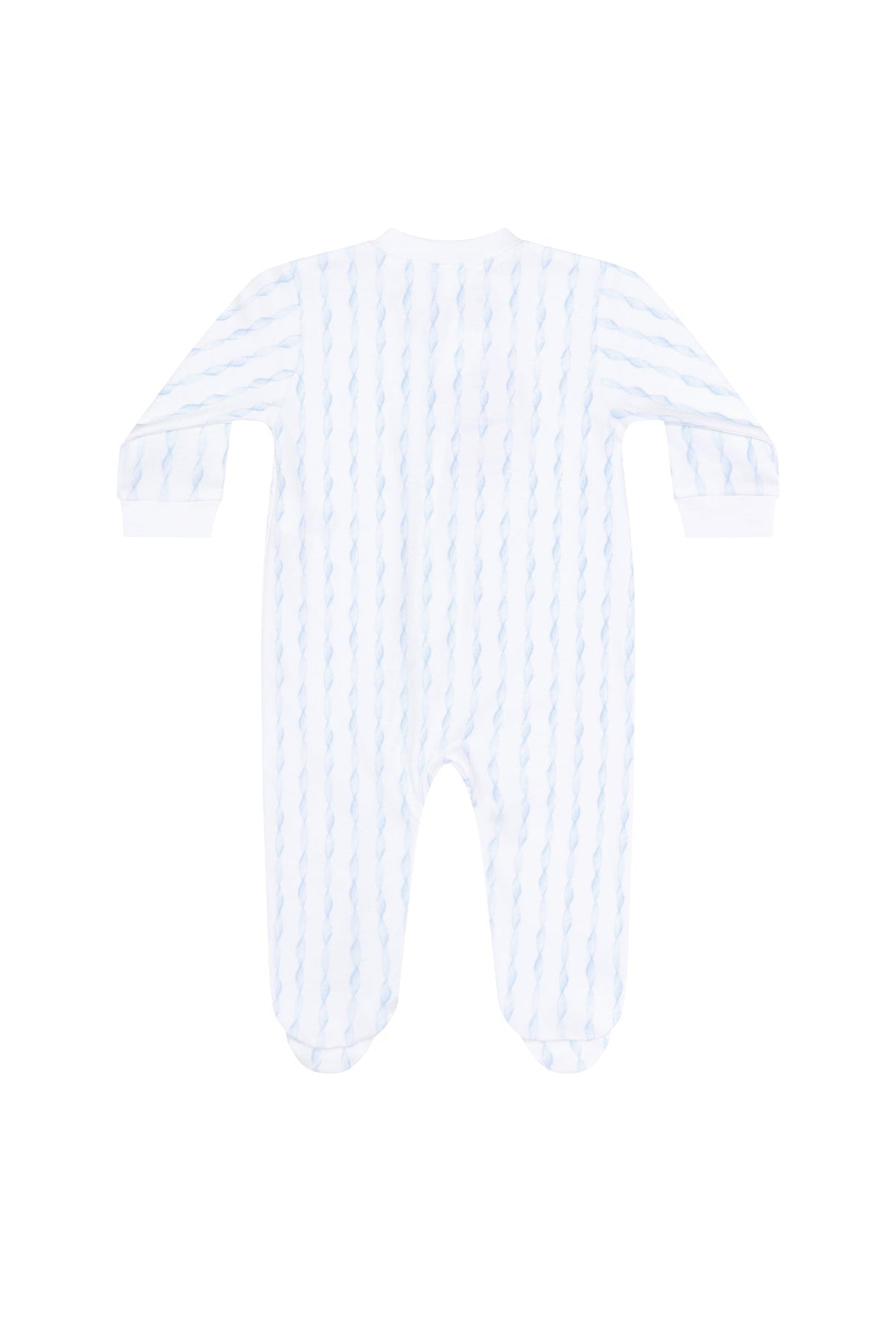 Blue Twirls Zipper Footie - HoneyBug 