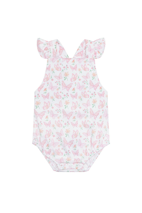 Butterflies Print Ruffle Bubble - HoneyBug 