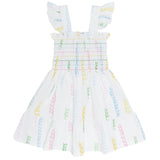 Spirals Print Gathered Dress - HoneyBug 