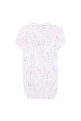 Pink Giraffe Print Smocked Gown  - HoneyBug 