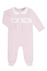 Pink Puppy Love Embroidery Footie - HoneyBug 