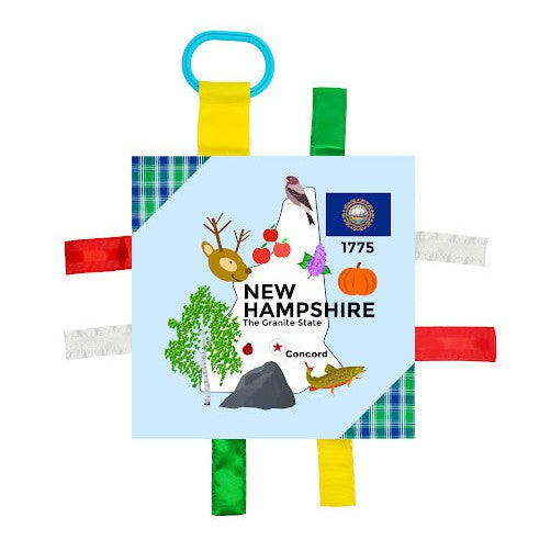New Hampshire State Tag Toy Crinkle Square - HoneyBug 