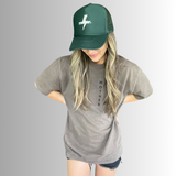 Mother Strong Printed Trucker Hat - Forest Green - HoneyBug 