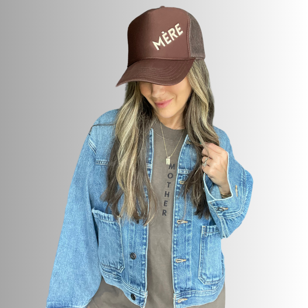 MÉRE - Embroidered Trucker Hat - Mocha - HoneyBug 