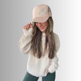 MÉRE - Embroidered Trucker Hat - Sand - HoneyBug 