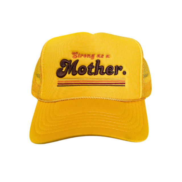 RETRO MOTHER. -Embroidered Trucker Hat - Yellow - HoneyBug 