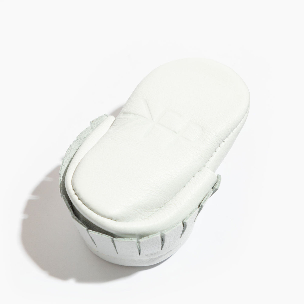 Newborn Bright White Moccasin Baby Shoe - HoneyBug 
