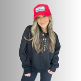 Strong as a mother™ Patch Trucker Hat - Red - HoneyBug 