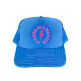 Strong as a mother™ Embroidered Trucker Hat - Sky Blue - HoneyBug 