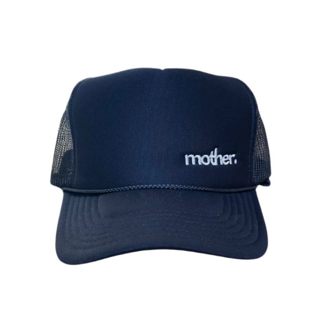 The Mini Mother Embroidered Women's Trucker Hat - Navy - HoneyBug 