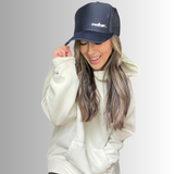 The Mini Mother Embroidered Women's Trucker Hat - Navy - HoneyBug 