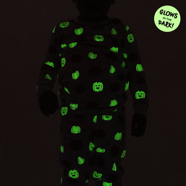 Spooky Pumpkins Glow-In-The-Dark Long Sleeve Pajama Set - HoneyBug 