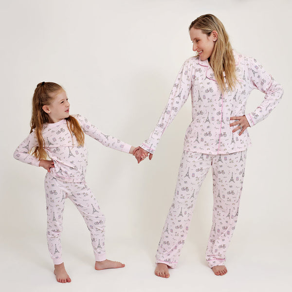 Dreaming of Paris Long Sleeve Pajama Set - HoneyBug 