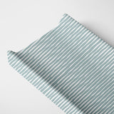 Organic Changing Pad Cover - Green Stripes