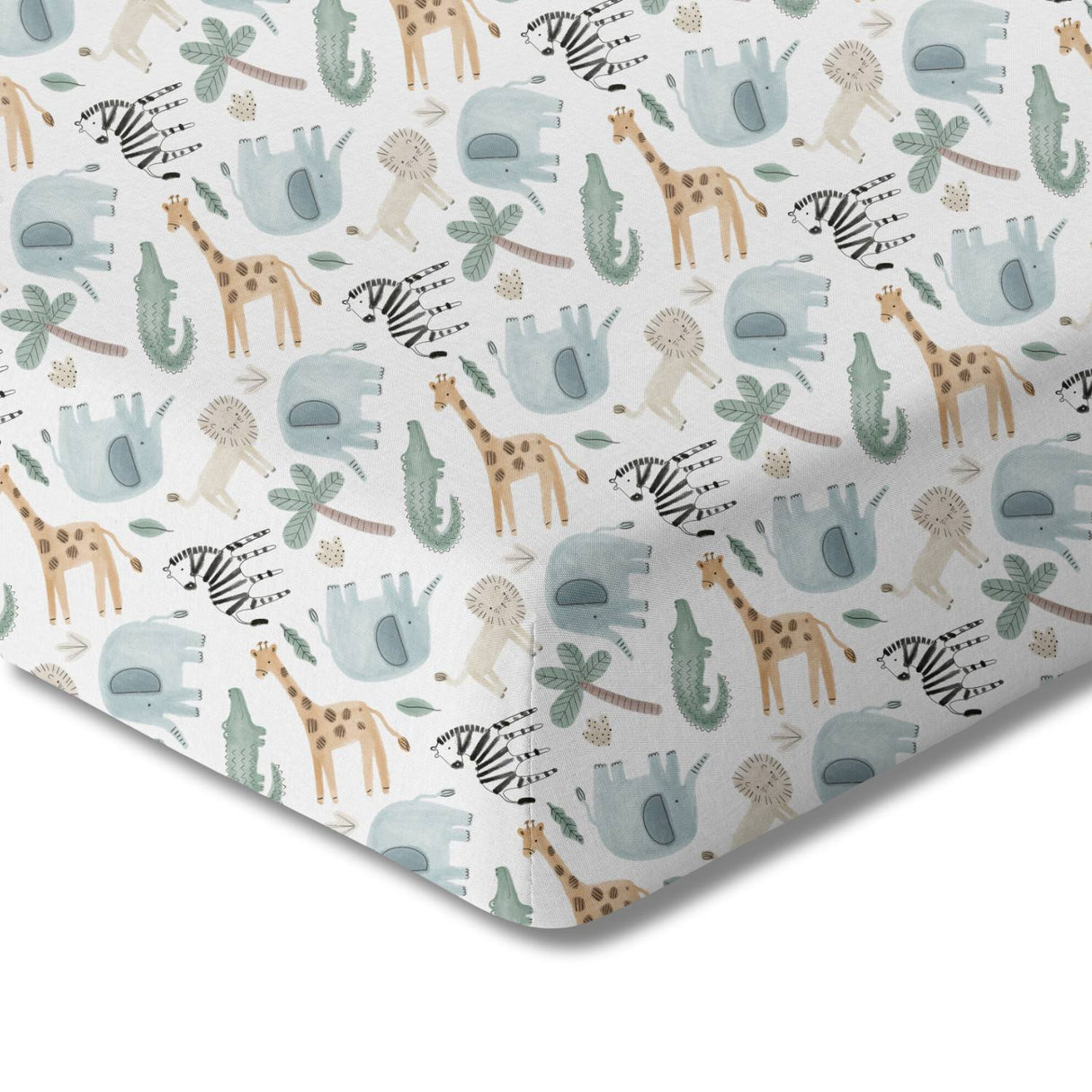 Organic Crib Sheet - Safari Animals