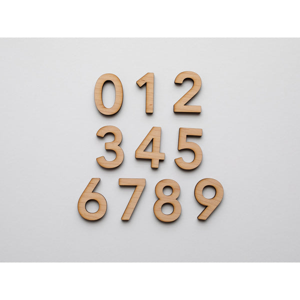 Wooden Number Set • Wood Numerals & Math Symbols in Maple - HoneyBug 