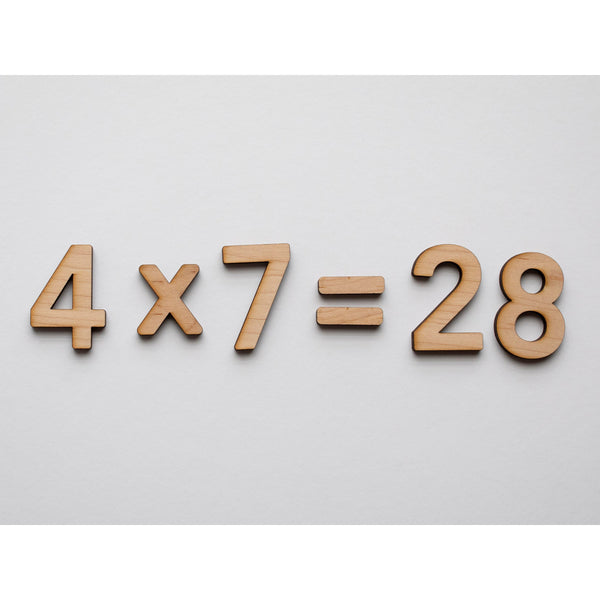 Wooden Number Set • Wood Numerals & Math Symbols in Maple - HoneyBug 