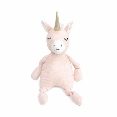 Dreamy Unicorn Muslin Knotted Soft Doll - HoneyBug 