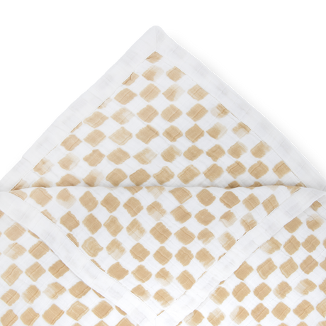 Cotton Muslin Quilted Throw - Adobe Checker - HoneyBug 