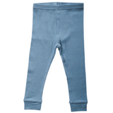 Organic Ribbed Cotton Legging - Ocean Blue - HoneyBug 