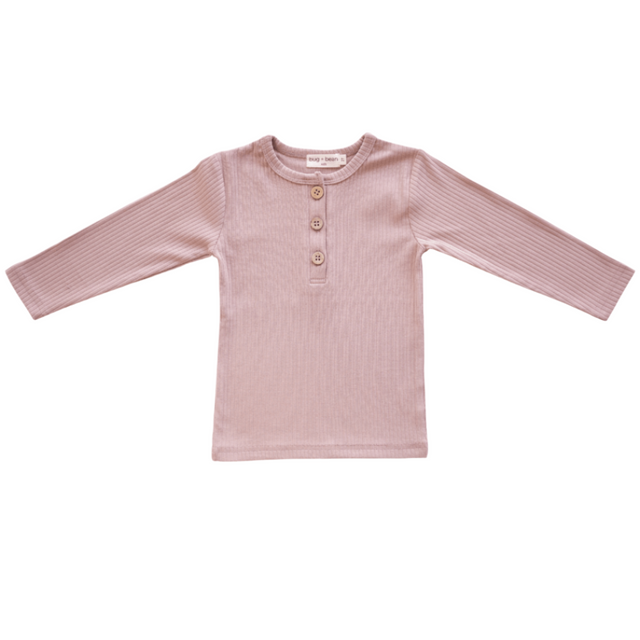 Organic Ribbed Cotton Top - Mocha - HoneyBug 