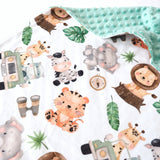 Premium Baby & Toddler Minky Blanket - Safari - HoneyBug 