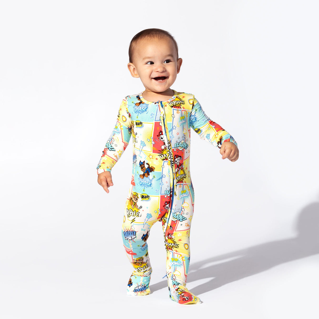 PAW Patrol: Comic Boy Pups Bamboo Convertible Footie - HoneyBug 