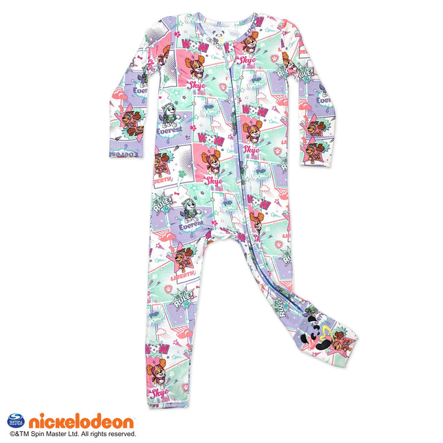 PAW Patrol: Comic Girl Pups Bamboo Convertible Footie - HoneyBug 