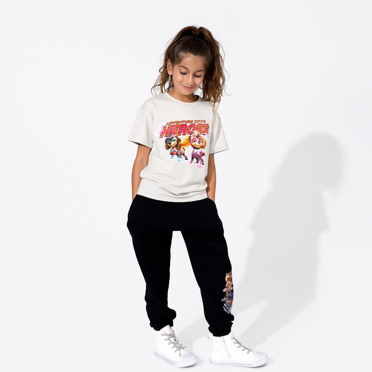 PAW Patrol: The Mighty Movie Girl Pups Bamboo Terry Kids Oversized T-Shirt - HoneyBug 