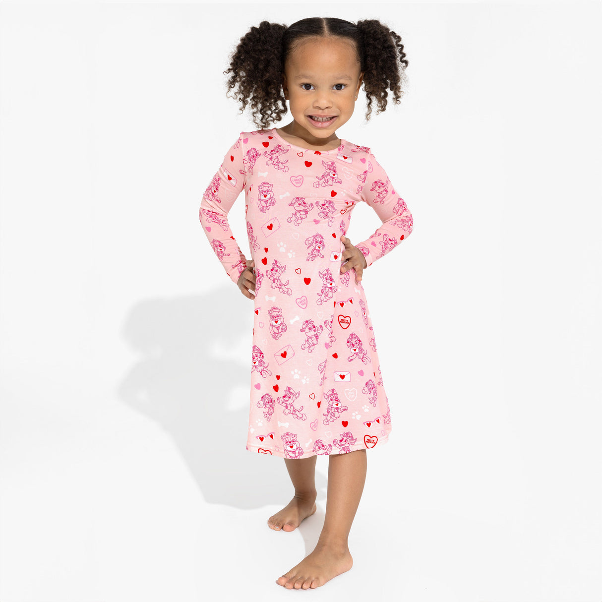 PAW Patrol: Pretty PAWSOME Pink Bamboo Girls' Long Sleeve Dress - HoneyBug 