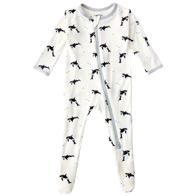 Orca Zippered Footie - HoneyBug 