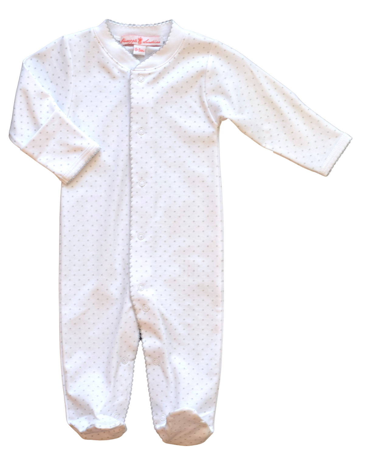 Grey Polka Dot Footie - HoneyBug 