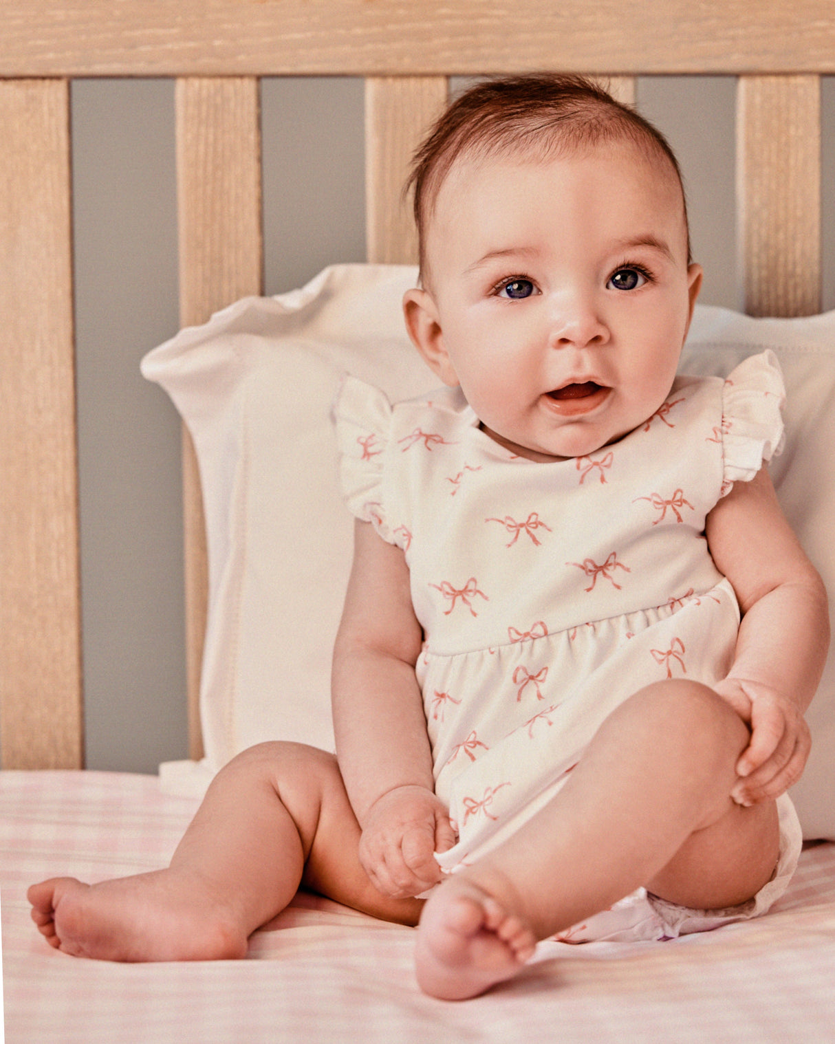 Baby's Pima Isla Play Romper in Blushing Bows