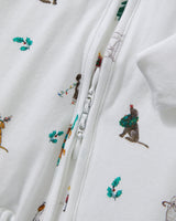 Baby's Pima Peekaboo Romper in Jingle Paws - HoneyBug 