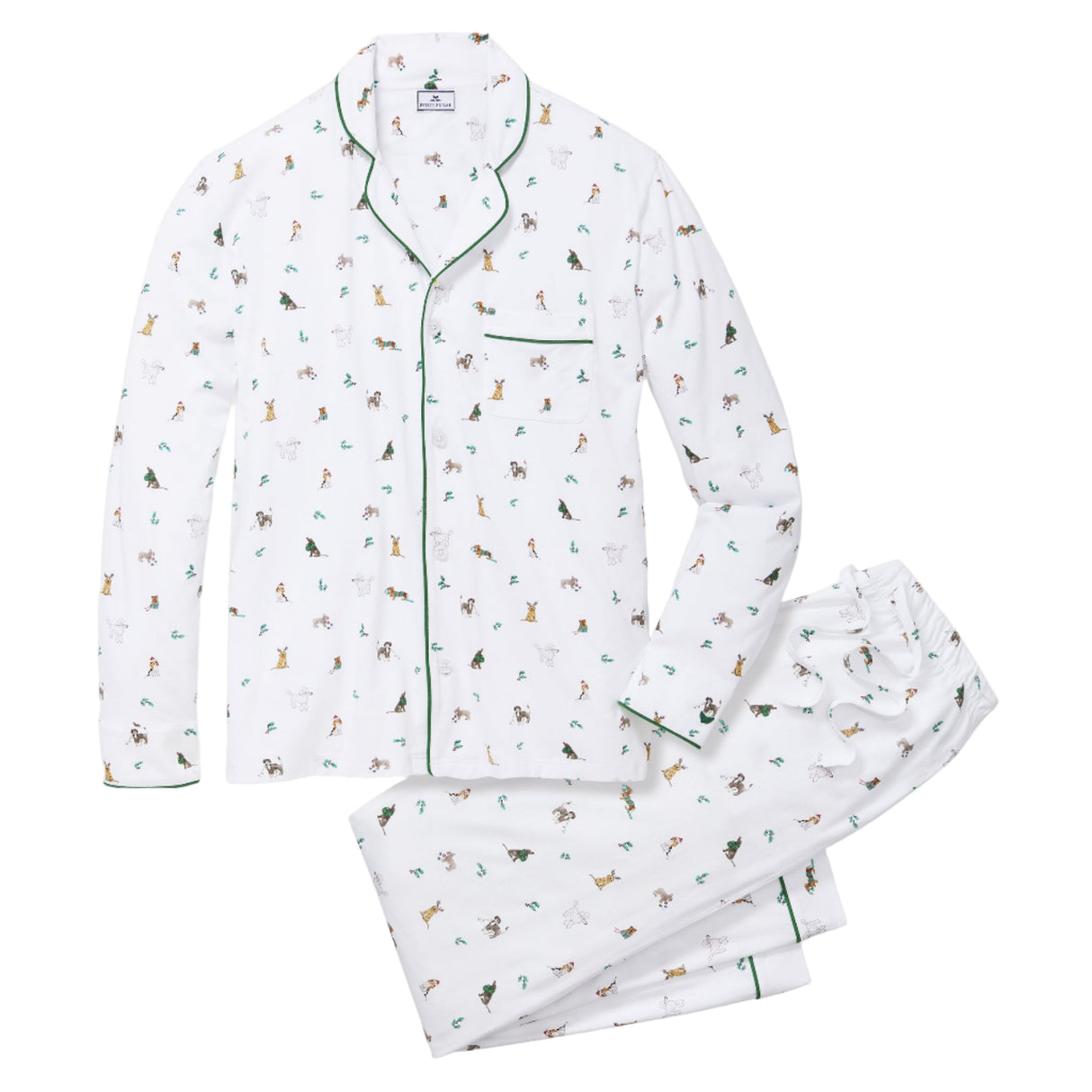 Men's Pima Pajama Set in Jingle Paws - HoneyBug 