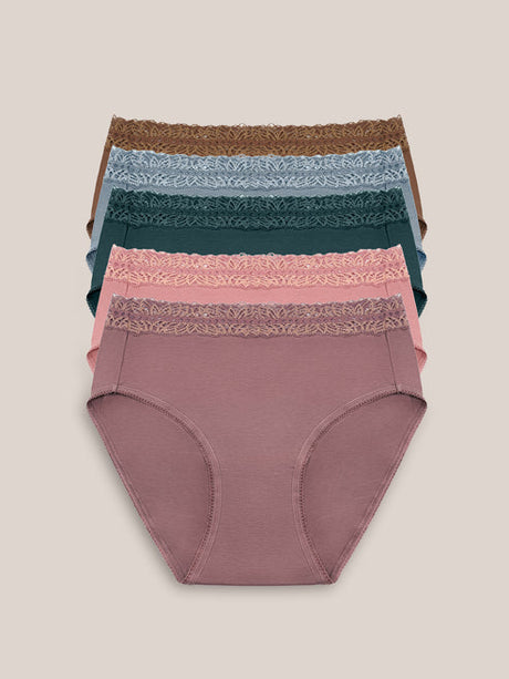 High-Waisted Postpartum Recovery Panties (5-Pack) | Dusty Hues - HoneyBug 