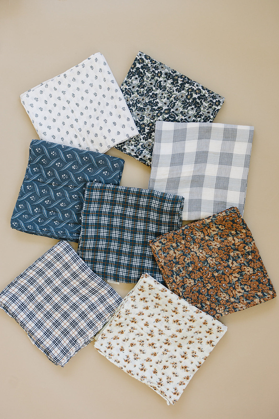 Cream Berry Muslin Burp Cloth - HoneyBug 