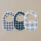 Navy Plaid Classic Muslin Bib - HoneyBug 