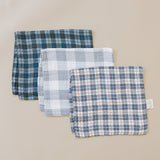Navy Plaid Muslin Burp Cloth - HoneyBug 