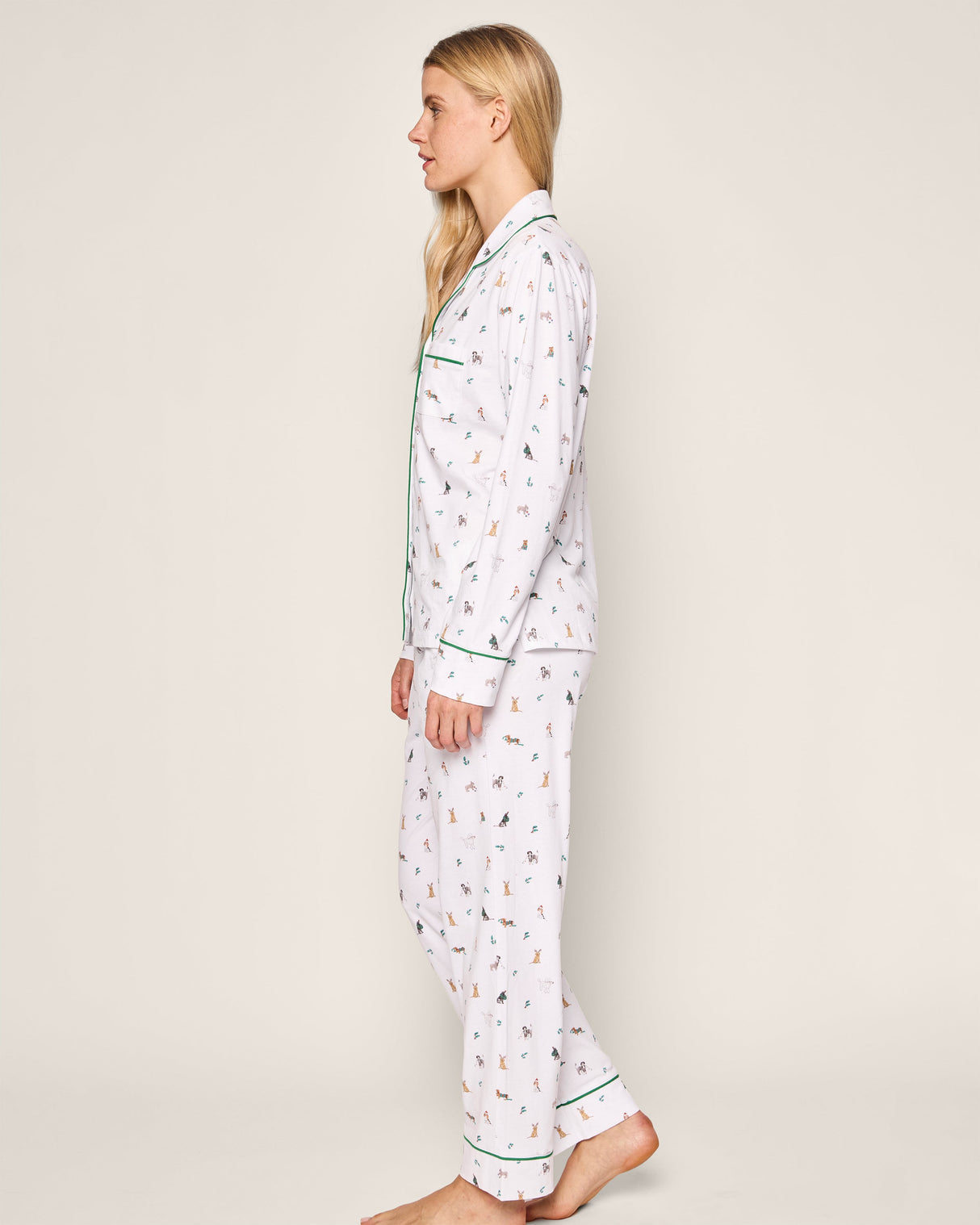 Women's Pima Pajama Set in Jingle Paws - HoneyBug 