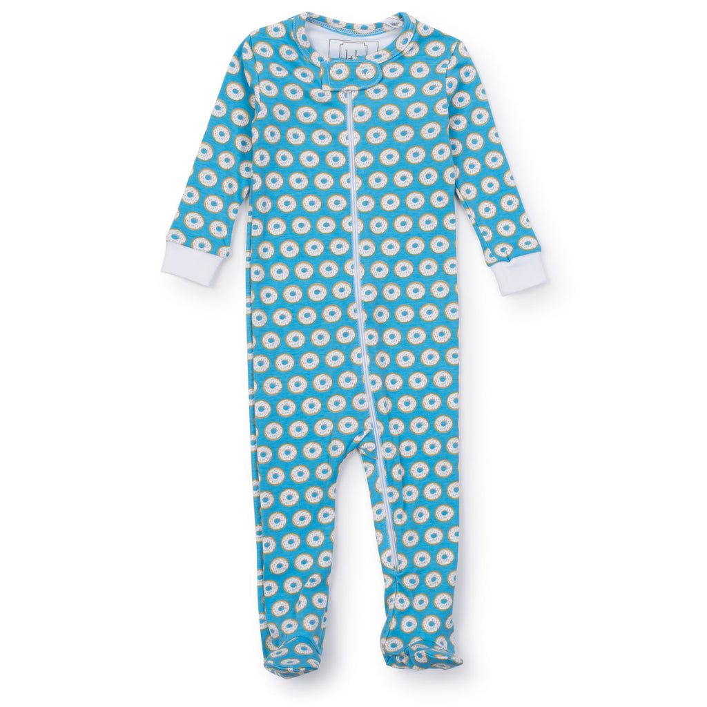 Parker Boys' Pima Cotton Zipper Pajama - Donuts Blue - HoneyBug 