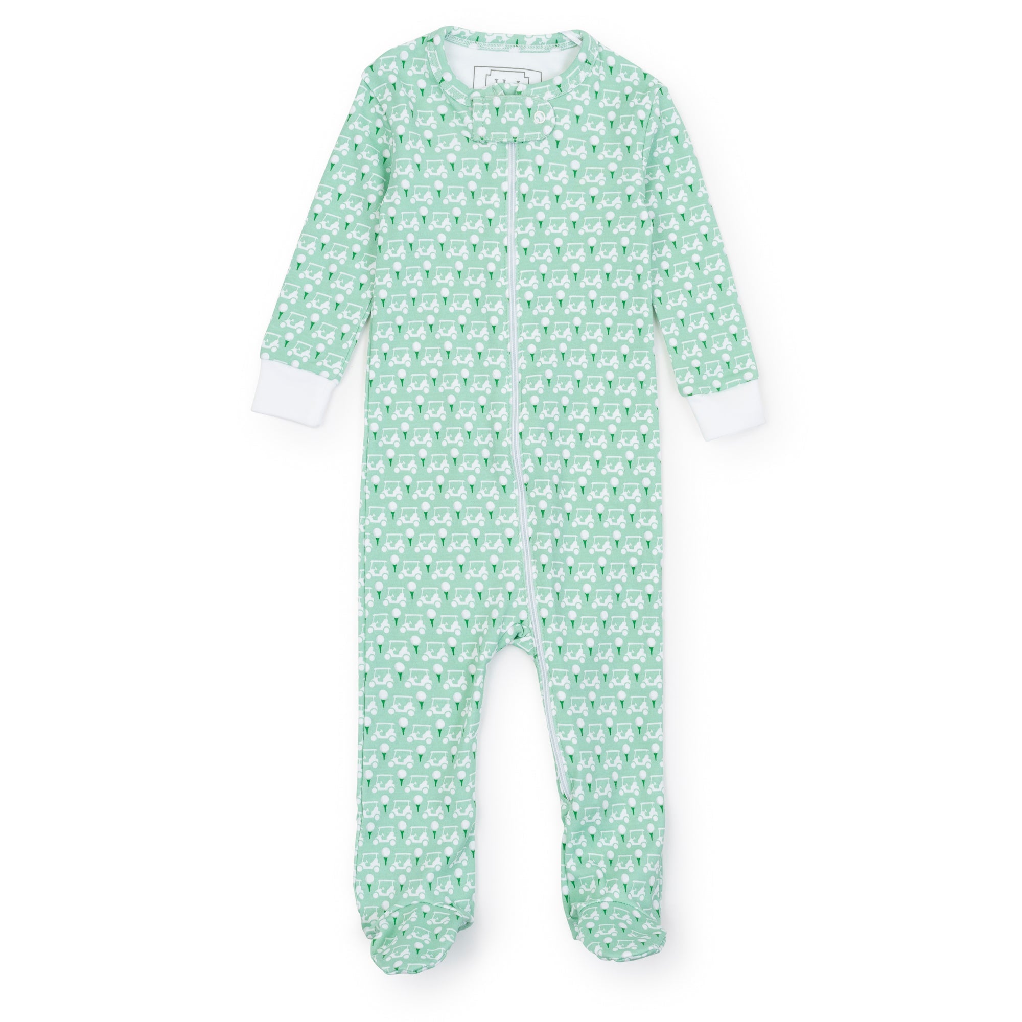 Parker Boys' Pima Cotton Zipper Pajama - Golf Putting Green - HoneyBug 