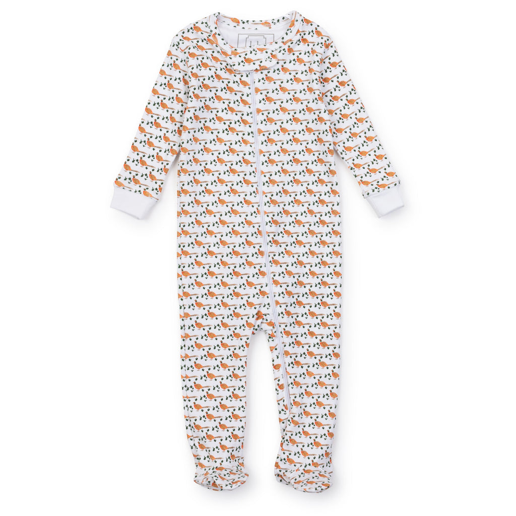 Parker Boys' Pima Cotton Zipper Pajama - Pheasants - HoneyBug 