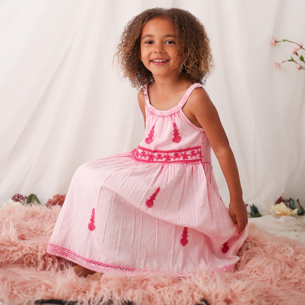 lilliana dress in pink - HoneyBug 