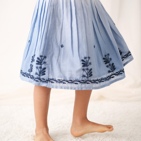 leila dress in blue - HoneyBug 