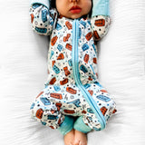 ZIP ROMPER- Legos - HoneyBug 