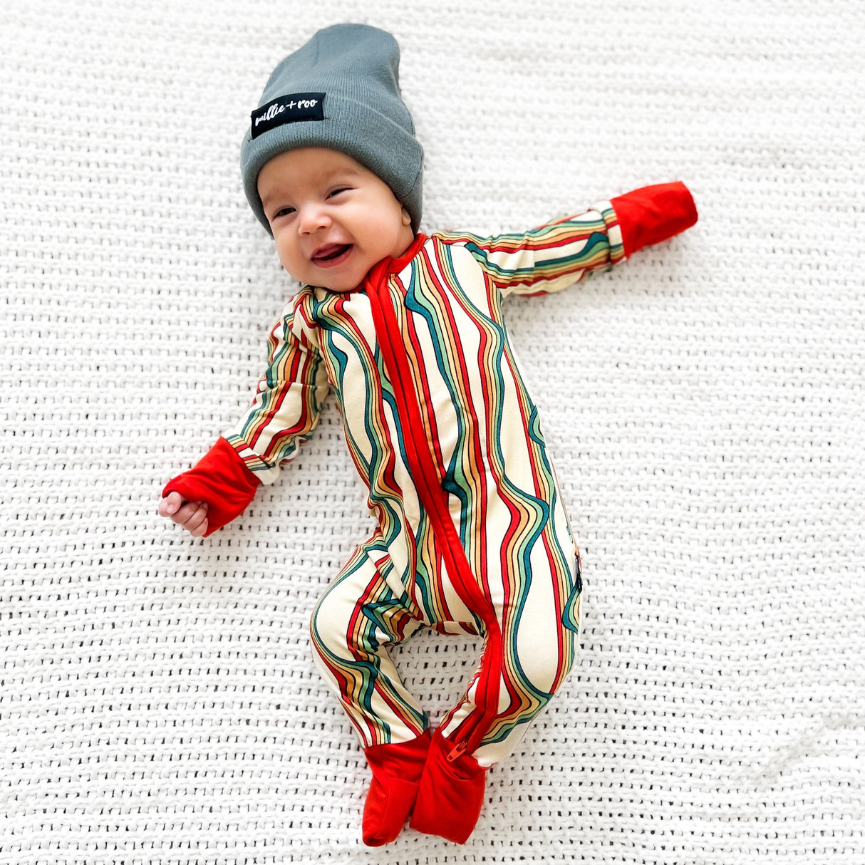 ZIP ROMPER - Retro Rainbow - HoneyBug 